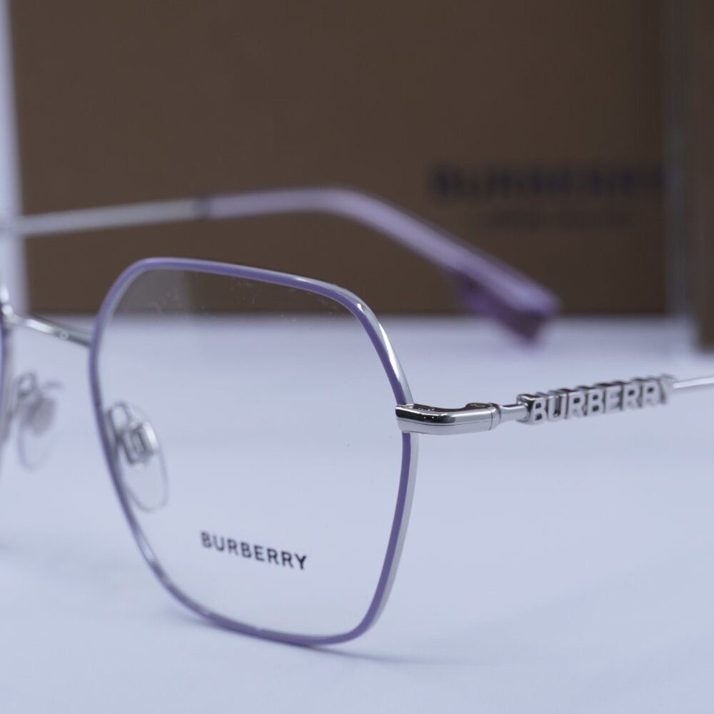 Burberry BE1381 1345 Geometric Eyeglasses 54mm – Lilac/Silver - Picture 2 of 10